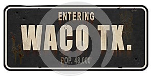 Waco Texas Street Sign Vintage Grunge Road Highway photo