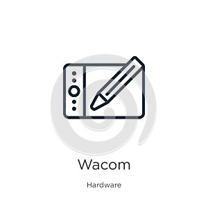 Wacom icon. Thin linear wacom outline icon isolated on white background from hardware collection. Line vector wacom sign, symbol photo