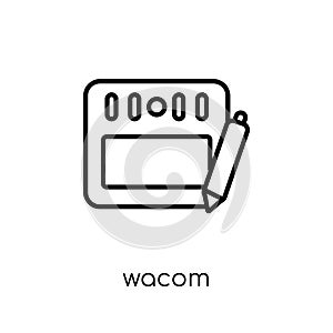 Wacom icon. Trendy modern flat linear vector Wacom icon on white photo