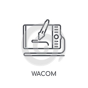 Wacom linear icon. Modern outline Wacom logo concept on white ba photo
