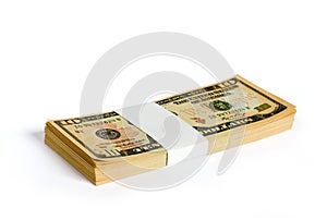 Wad of 10 dollar bank notes photo