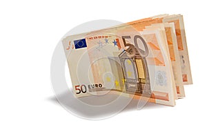 Wad of 50 Euro banknotes