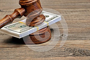 Wad of Money and Judges Gavel