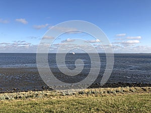 The wadden sea dike at Lauwersoog