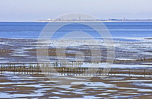 Waddenzee (ebbtide) near Noordkaap, Groningen, Holland photo