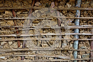 Waddle and Daub Cob Wall Closeup Detail photo