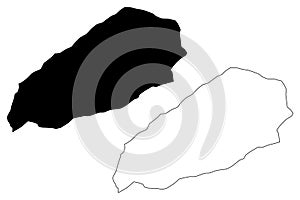 Wadi al Hayaa District Districts of Libya, State of Libya, Fezzan map vector illustration, scribble sketch Wadi al Hayaa map