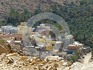 Remote village in Wadi Bani Khalid, Oman photo