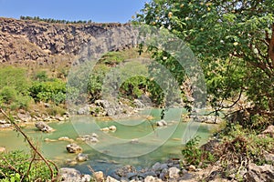 Wadi Dharbat lower Canyon River view photo