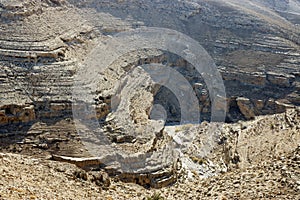 Wadi Og landscape in Judea desert.