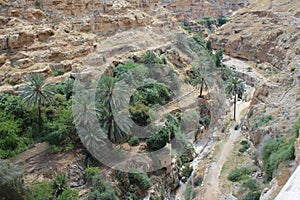 Wadi qelt desert and monastery of Saint George Koziba near Jericho.