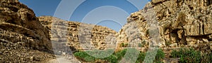 Wadi Qelt or Nahal Prat, in Judaean Desert, Israel