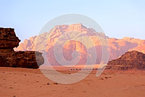 Wadi Rum Desert, Jordan. Jabal Al Qattar mountain photo