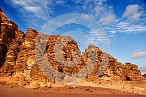 Wadi Rum Desert Landscape, Jordan photo