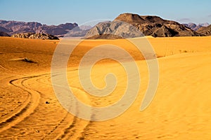 Color tones in Wadi Rum desert photo