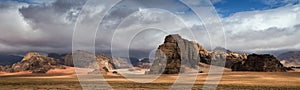 Wadi Rum desert panoramic view