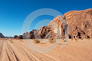 Wadi Rum, dirt road, the Valley of the Moon, Jordan, Middle East, desert, landscape, nature, climate change