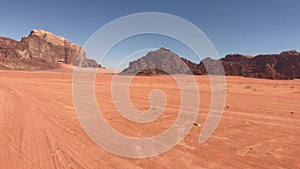 Wadi Rum, Jordan - Jeep safari in the desert with red sand part 2