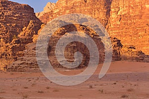 Wadi Rum Desert, Jordan. Jabal Al Qattar mountain