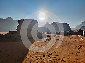 Wadi Rum - Scorcio delle tende del campeggio di lusso Aladdin Camp photo