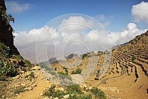 Wadi Sara in mountains, Yemen