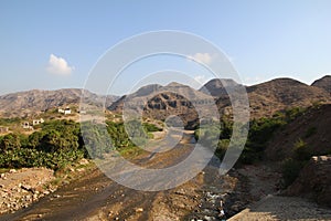 Wadi Sara in mountains, Yemen