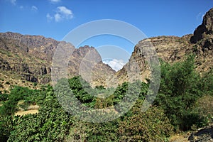 Wadi Sara in mountains, Yemen