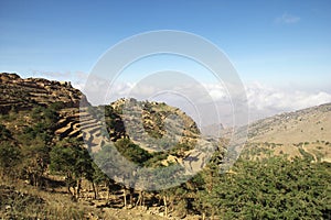 Wadi Sara in mountains, Yemen