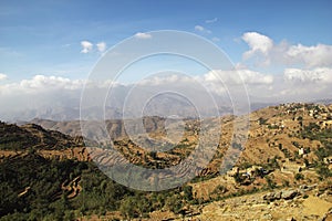 Wadi Sara in mountains, Yemen