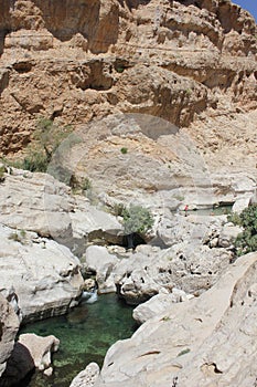 Wadi Shab in Oman. A Water Paradise in the desert