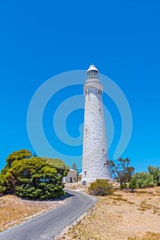 Wadjemup lighthouse in center of Rottnest island in Australia