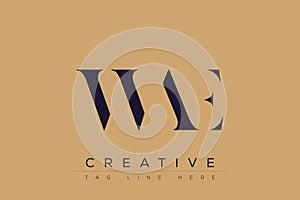 WAE abstract letter logo design