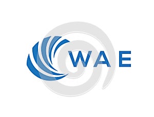 WAE letter logo design on white background. WAE creative circle letter logo photo