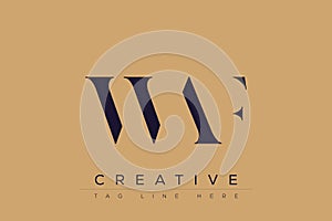 WAF abstract letter logo design