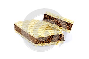 Wafer with a layer of porous chocolate