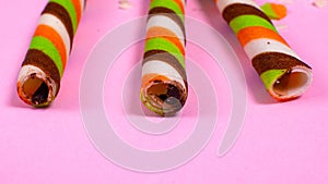 Wafer on a pink background