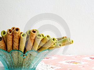 Wafer roll sticks cream rolls