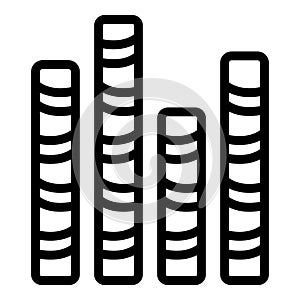 Wafer rolls snack icon outline vector. Swirled cocoa sticks
