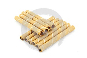 Striped wafer rolls filled