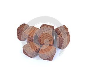 Wafers with chocolate isolated on a white backgroun