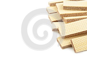 Wafers with chocolate isolated on white background