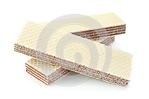 Wafers stick closeup on white