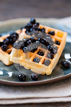 Waffels with blueberries