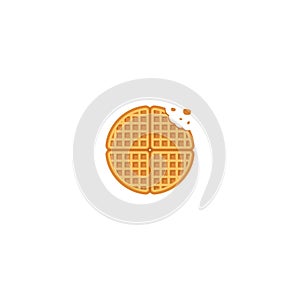 Waffle with bite vector graphics
