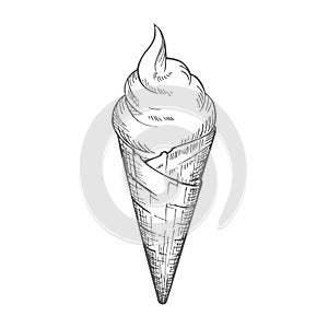 Waffle cone ice cream