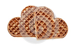 Waffle cookies in the form of hearts