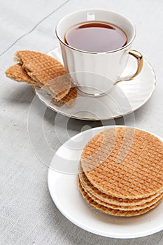 Waffle and cup of tea