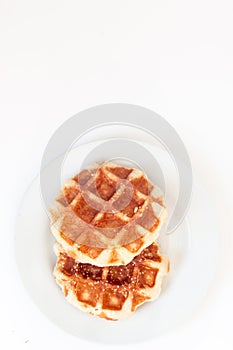 Waffle on dish