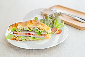 waffle ham cheese sandwich