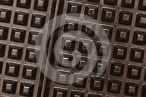 Waffle iron texture background